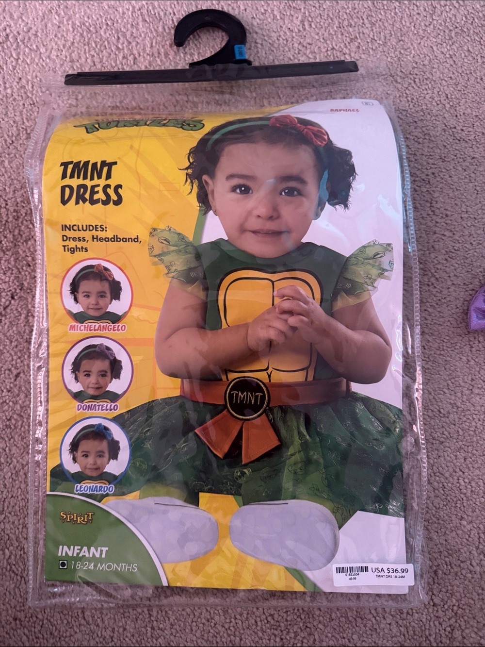 Spirit ninja turtle toddler girl costume  18-24months